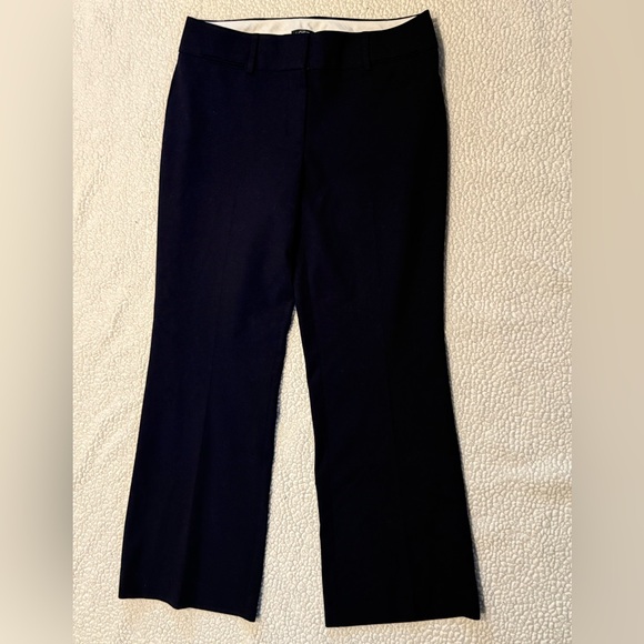 Ann Taylor LOFT Julie Trouser Pants Deep Space Navy Straight Leg Pleats Size 8 - Picture 13 of 14